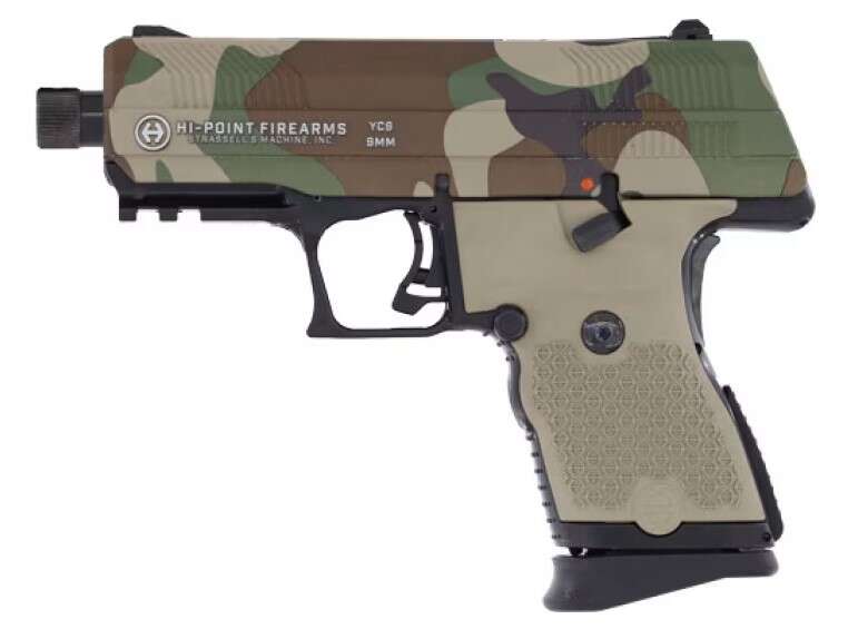 Handguns Hi Point Firearms Ready Series 9mm MKS YC9 9mm pistol YC slide threaded barrel M81 US woodland camo slide 10r